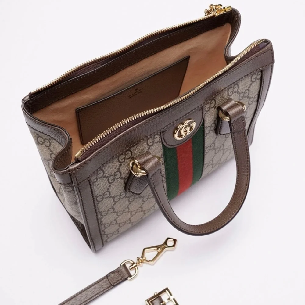 GUCCI Ophidia small top handle shoulder bag satchel crossbody bag - Picture 3 of 14